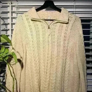 Leo & Nicole Cable Knit Half Zip Sweater